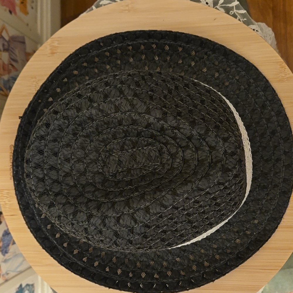 Black Straw Derby Hat - image 6